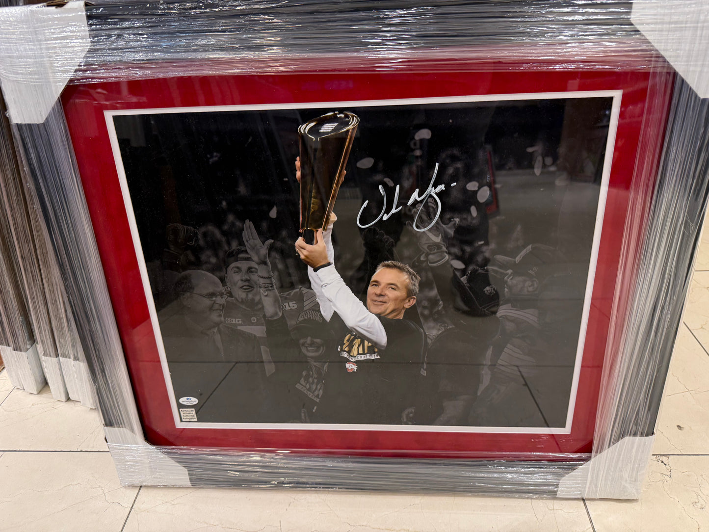 The Ohio State Buckeyes Urban Meyer Signed Autographed 16x20 Photo Custom Framed COA