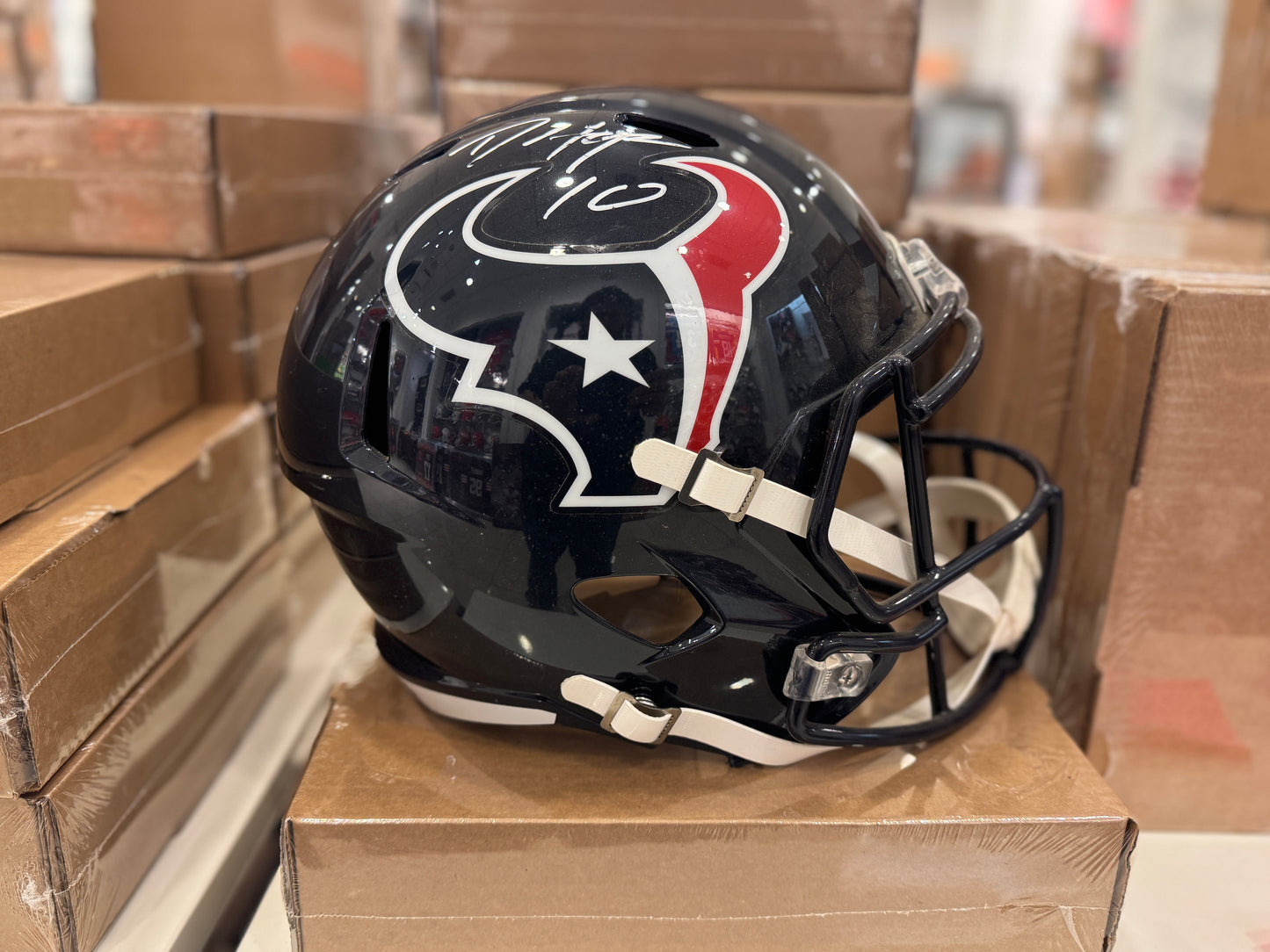 Houston Texans Deandre Hopkins Hand Signed Autographed Full Size Helmet BAS COA