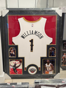 New Orleans Pelicans Zion Williamson Hand Signed Autographed Authentic Jersey Custom Framed Fanatics COA