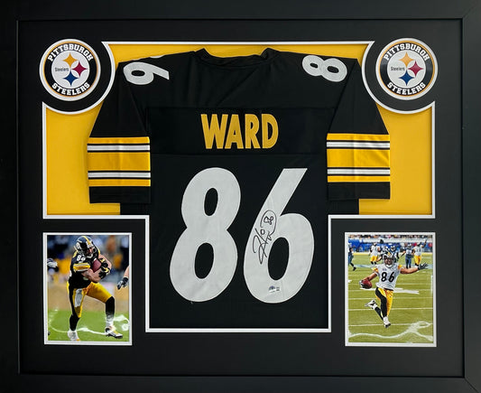 Hines Ward Signed Autographed Steelers Custom Jersey Custom Framed Beckett COA