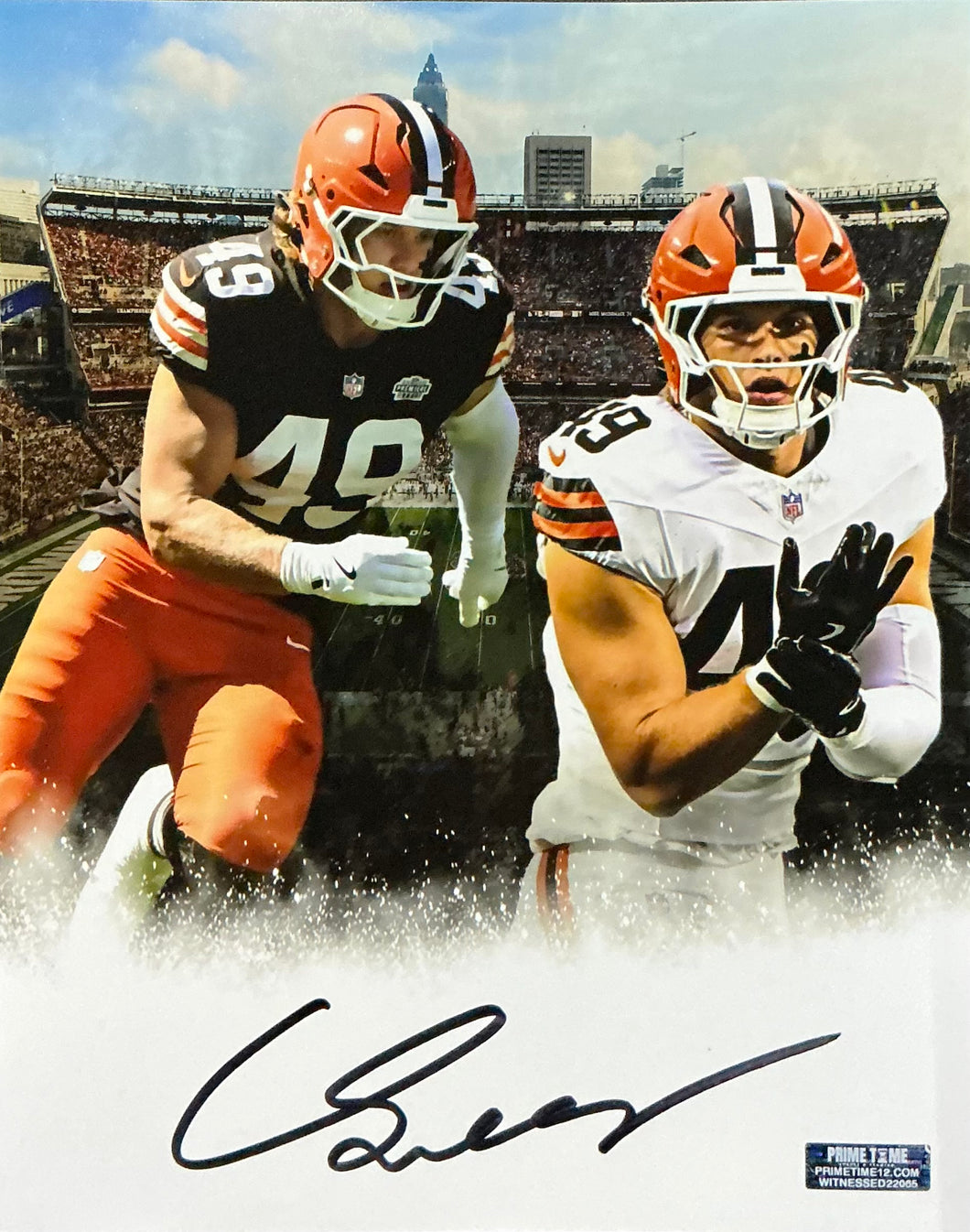 Carson Schwesinger Signed Autographed Cleveland Browns 8x10 Photo Coa