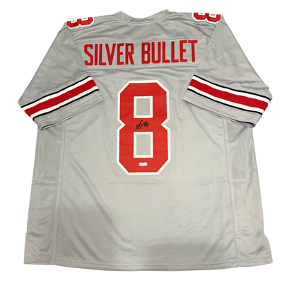 Arvell Reese Signed Autographed Ohio State Buckeyes Gray Custom Jersey Prime Time Witness COA