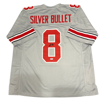 Load image into Gallery viewer, Arvell Reese Signed Autographed Ohio State Buckeyes Gray Custom Jersey Prime Time Witness COA