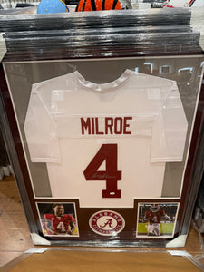 The Alabama Crimson Tide Jalen Milroe Signed Autographed Jersey Custom Framed COA
