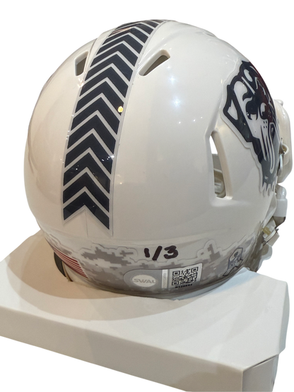 Quinshon Judkins Signed Autographed Cleveland Browns Salute To Service White Mini Helmet LIMITED EDITION #’d to only 3 SIGNED IN PINK PAINT PEN includes COA