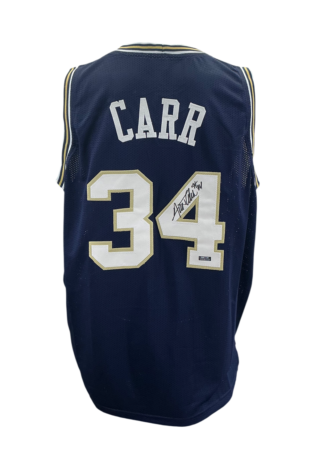 Austin Carr Signed Autographed Notre Dame Custom Navy Jersey with Prime Time Witness COA