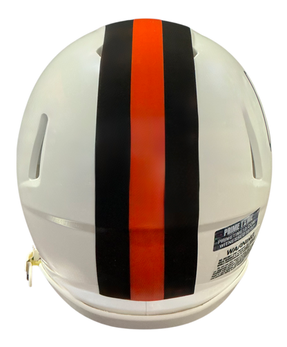 Carson Schwesinger Signed Autographed Cleveland Browns White Alternate Mini Helmet Signed in Orange includes COA