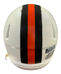 Carson Schwesinger Signed Autographed Cleveland Browns White Alternate Mini Helmet Signed in Orange includes COA