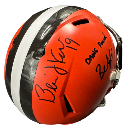 Cleveland Browns Bernie Kosar / Baker Mayfield Hand Signed Autographed Full Size Helmet “Dawg Pound” Inscription with JSA COA