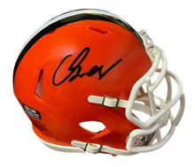 Load image into Gallery viewer, Carson Schwesinger Signed Autographed Cleveland Browns Current Style Orange Mini Helmet Signed in Black includes COA