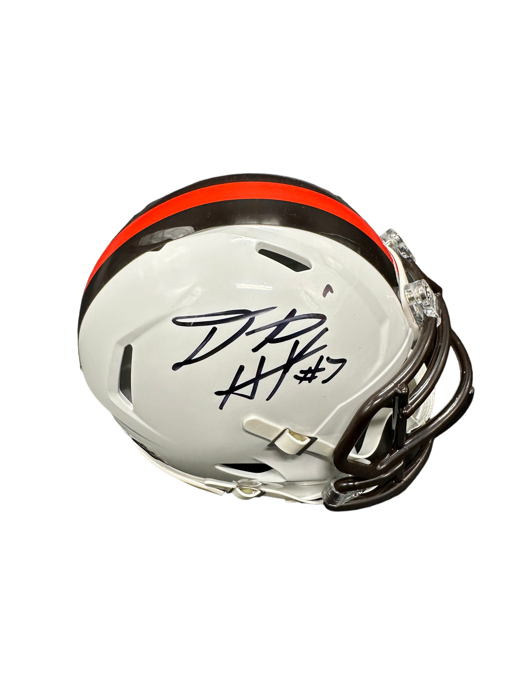 Cleveland Browns Dustin Hopkins Hand Signed Autographed 2023 Alternate White Mini Helmet JSA COA