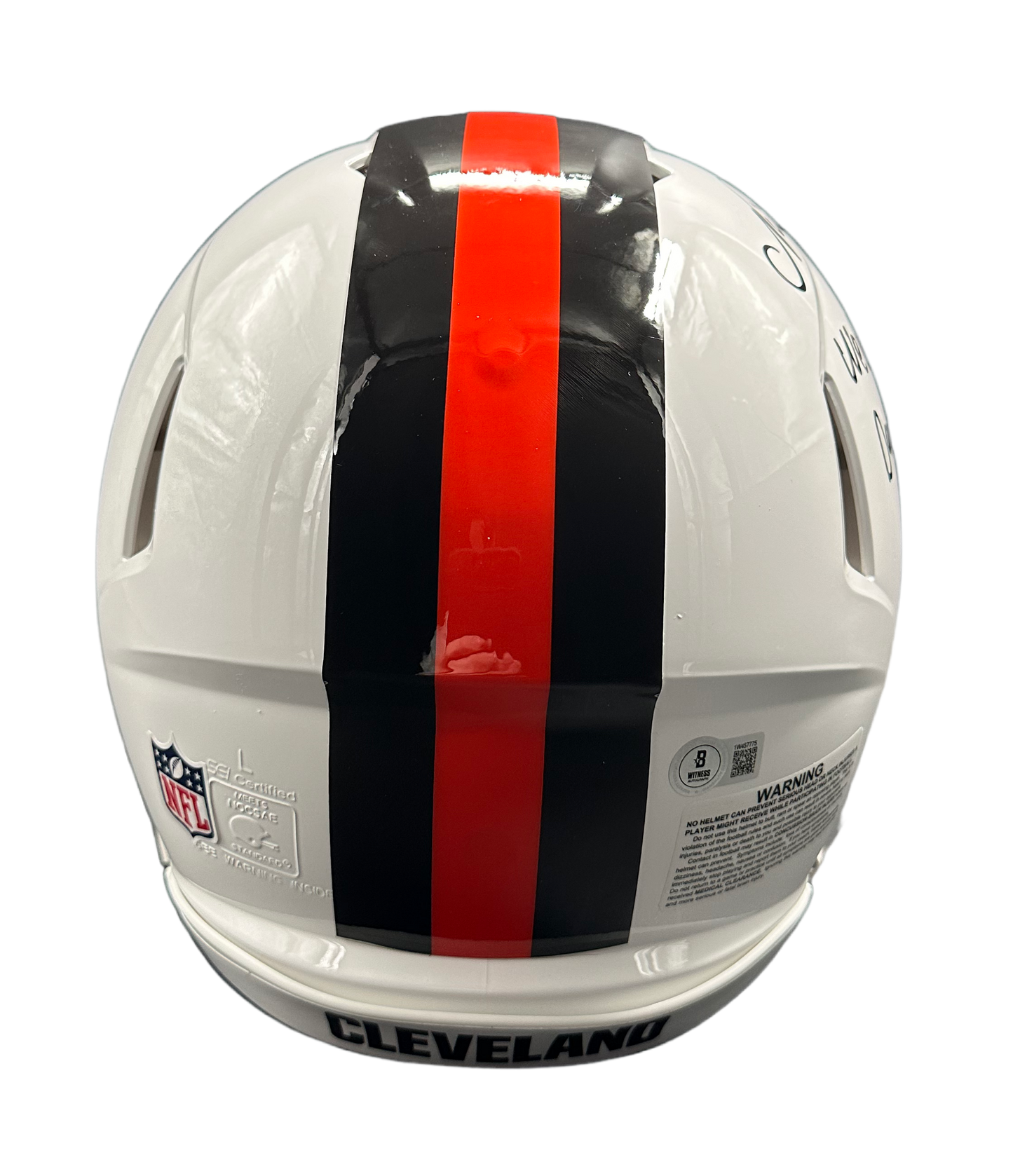 Cleveland Browns Nick Chubb Hand Signed Autographed Full Size Authentic 2023 ON FIELD WHITE ALTERNATE STYLE SPEED Helmet With Inscription Beckett COA