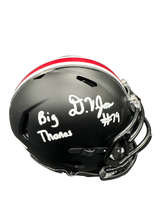 Load image into Gallery viewer, Ohio State Buckeyes Dawand Jones Hand Signed Autographed Alternate Black Mini Helmet “Big Thanos” JSA COA