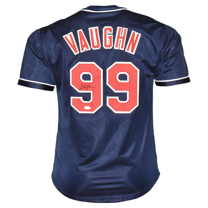 Charlie Sheen Vaughn Major League Hand Signed Autographed Blue Jersey JSA COA
