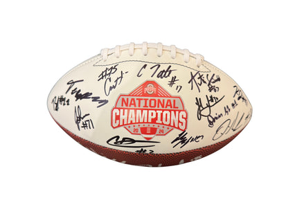 Ohio State Buckeyes Team Signed National Championship Logo Football Swau COA