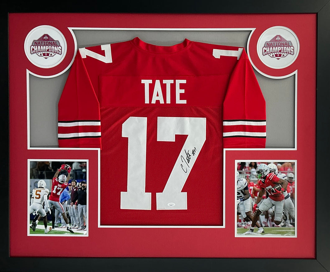 Carnell Tate Signed Autographed Ohio State Buckeyes Custom Jersey Custom Framed JSA COA
