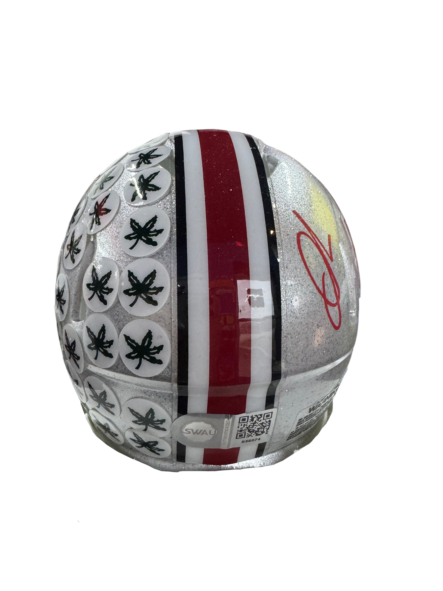 The Ohio State University Buckeyes Quinshon Judkins Hand Signed Autographed 2024 National Championship Mini Helmet Signed in Red includes SWAU COA