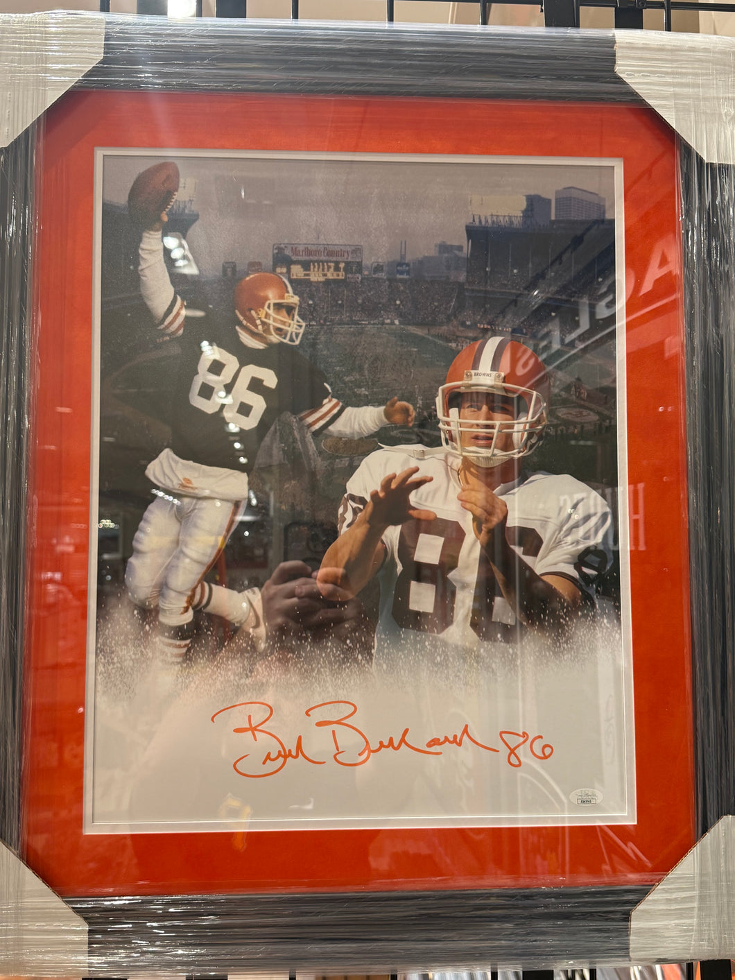 Cleveland Browns Brian Brennan Signed 16x20 photo custom framed JSA COA