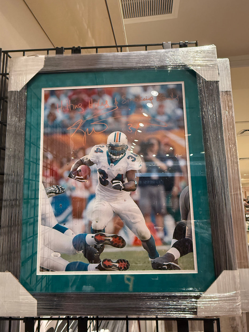 Miami Dolphins Rickey Williams Signed 16x20 photo custom framed JSA COA