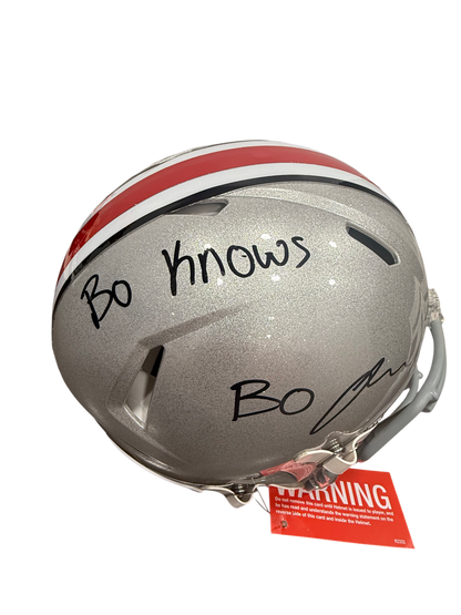 Bo Jackson Signed Autographed Ohio State Authentic Full Size Helmet With Inscription THESE ARE EXTREMELY RARE Prime Time Witness COA
