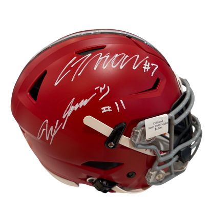 CJ Stroud, Jaxon Smith Njigba Signed Autographed Ohio State Buckeyes Authentic Speed Flex with Visor Beckett COA