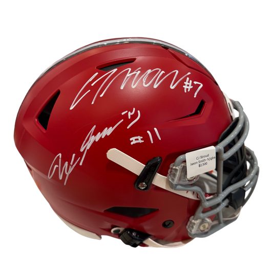 CJ Stroud, Jaxon Smith Njigba Signed Autographed Ohio State Buckeyes Authentic Speed Flex with Visor Beckett COA