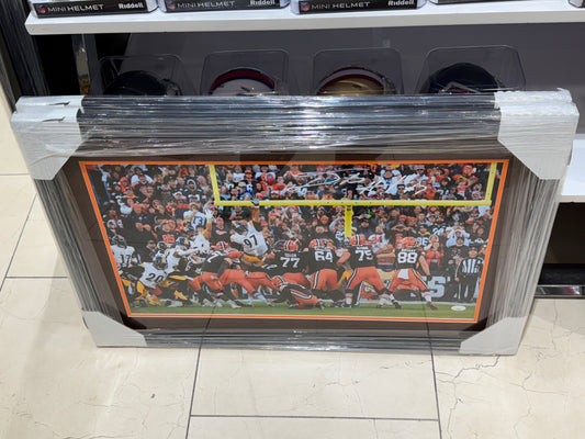 Cleveland Browns Signed Autographed 16x20 Photo Custom Framed JSA COA
