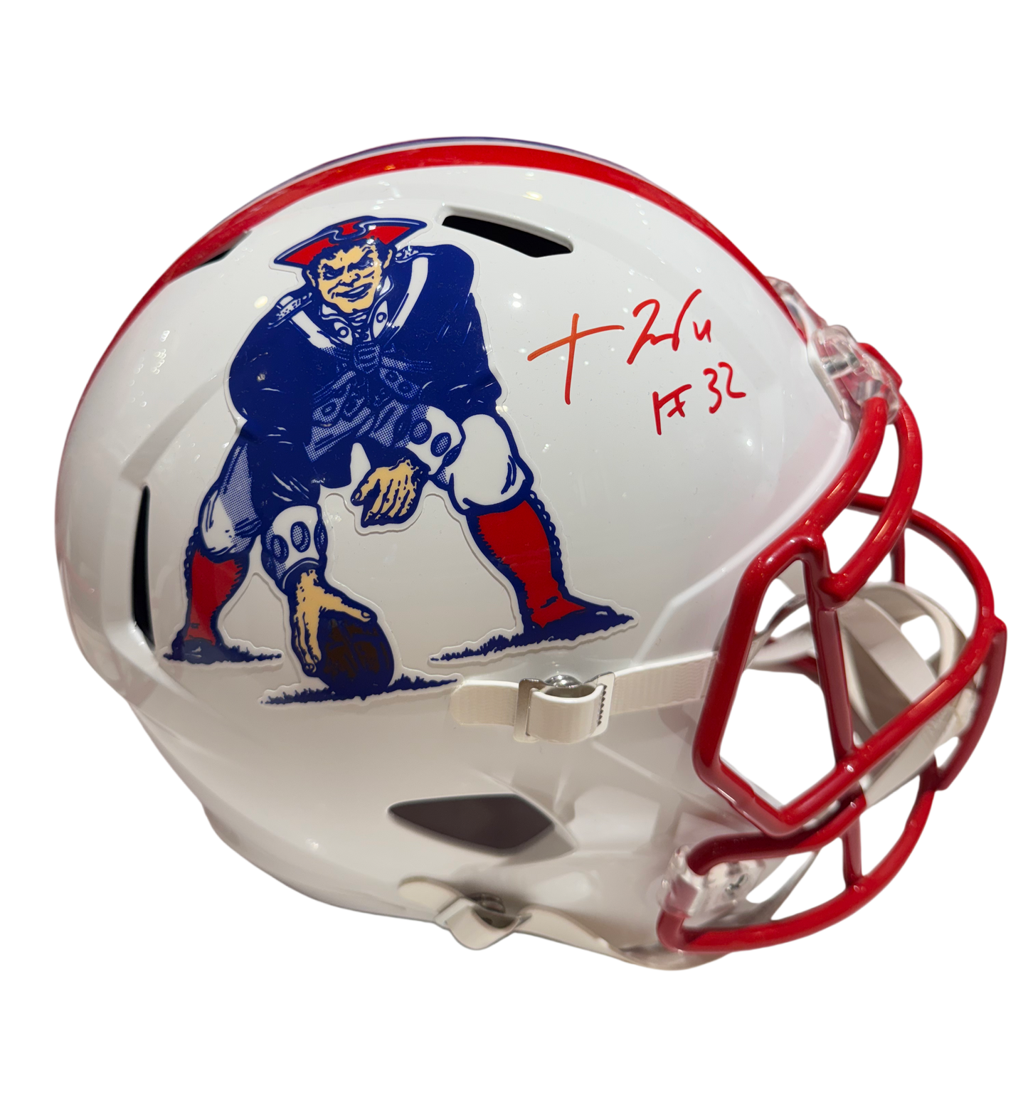 New England Patriots TreVeyon Henderson Signed Autographed Full-Size Replica Helmet with PROVA COA