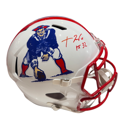 New England Patriots TreVeyon Henderson Signed Autographed Full-Size Replica Helmet with PROVA COA