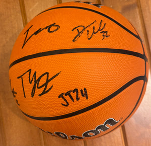 2025 Cleveland Cavaliers Team Signed Basketball Autographed by 5 Cavs including Ty Jerome, De’Andre Hunter, Isaac Okoro, Jaylon Tyson, & Dean Wade with COA
