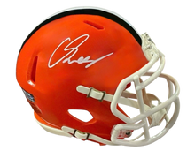 Load image into Gallery viewer, Carson Schwesinger Signed Autographed Cleveland Browns Current Style Orange Mini Helmet Signed in White includes COA