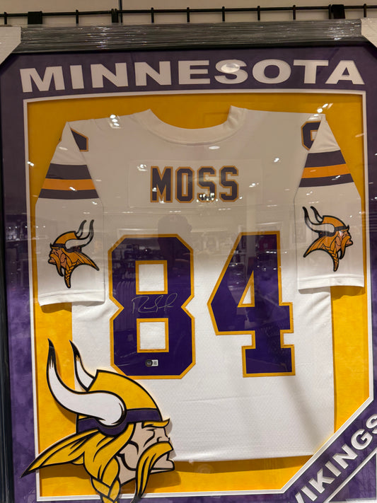 Minnesota Vikings Randy Moss Signed Autographed Jersey Custom Framed COA
