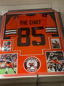 Cleveland Browns David Njoku Signed Autographed Jersey Custom Framed JSA COA