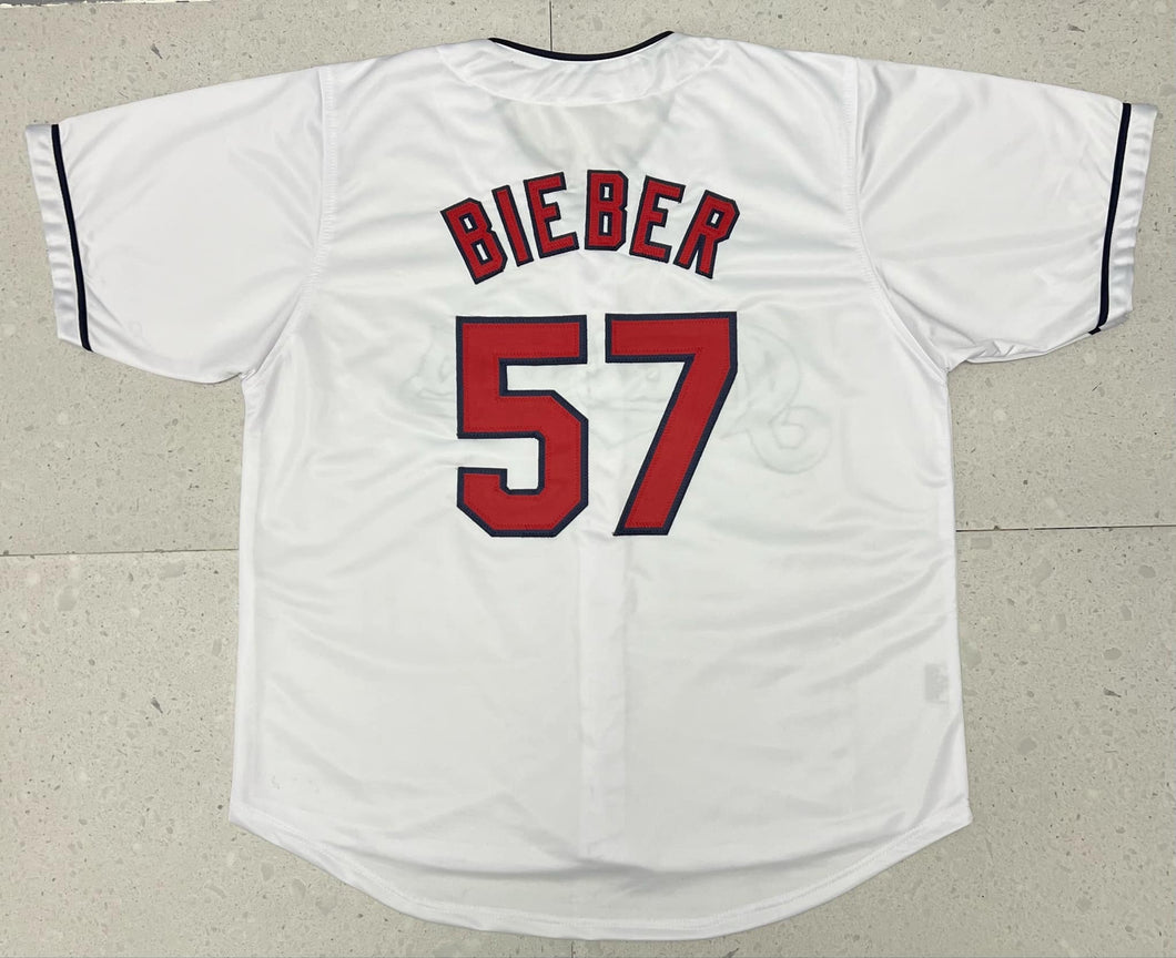 Shane Bieber White Unsigned Custom Jersey