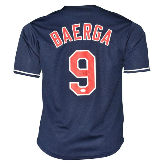 Cleveland Indians Carlos Baerga Hand Signed Autographed Custom Blue Jersey JSA COA