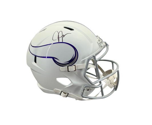 Justin Jefferson Signed Autographed Minnesota Vikings Full Size Authentic Helmet Beckett COA