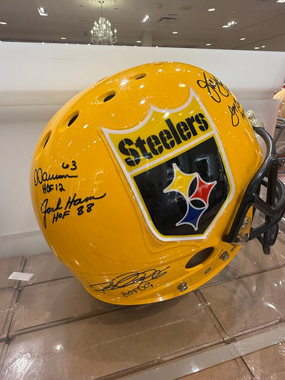 Pittsburgh Steelers Jack Ham, Joe Greene, and More Signed Autographed Full Size Helmet JSA COA