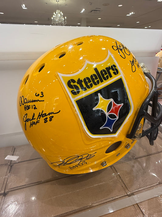 Pittsburgh Steelers Jack Ham, Joe Greene, and More Signed Autographed Full Size Helmet JSA COA