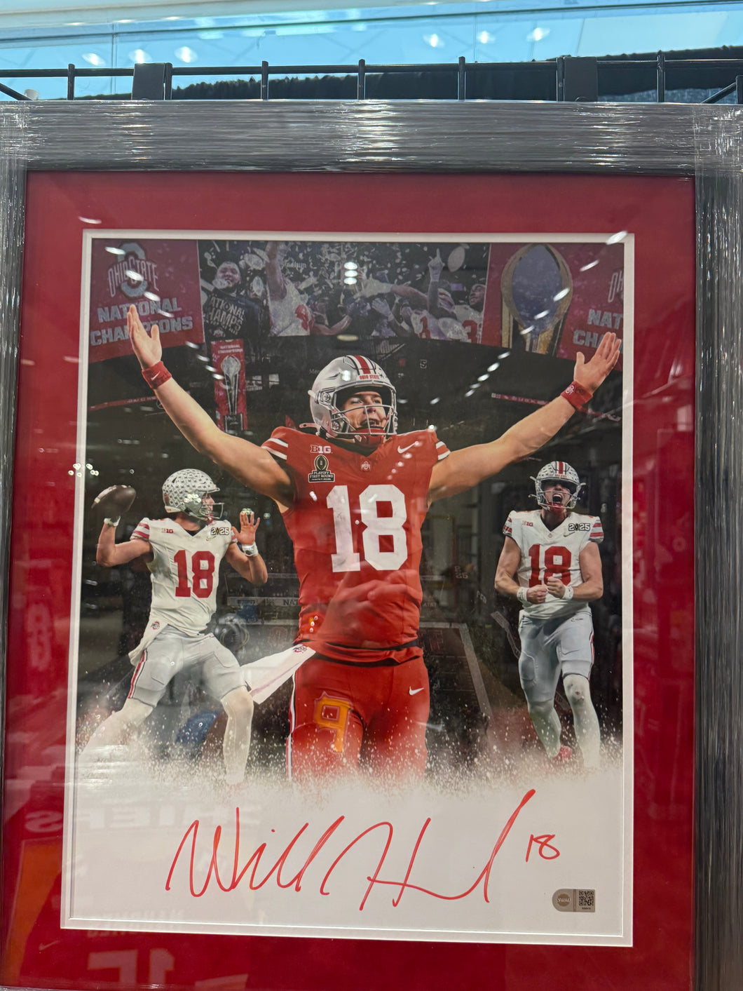 The Ohio State Buckeyes Will Howard Signed Autographed 16x20 Photo Custom Framed Swau COA