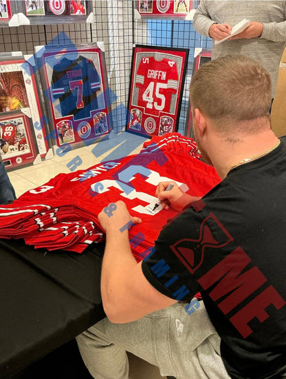 Ohio State Buckeyes Jack Sawyer Hand Signed Autographed Custom Red Jersey Swau COA
