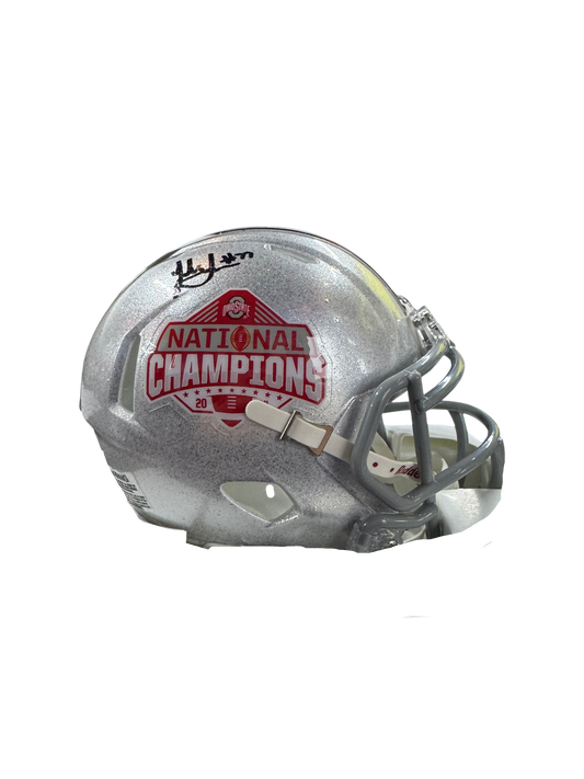 The Ohio State University Buckeyes Jack Sawyer Hand Signed Autographed 2024 National Championship Mini Helmet Signed in Black includes SWAU COA