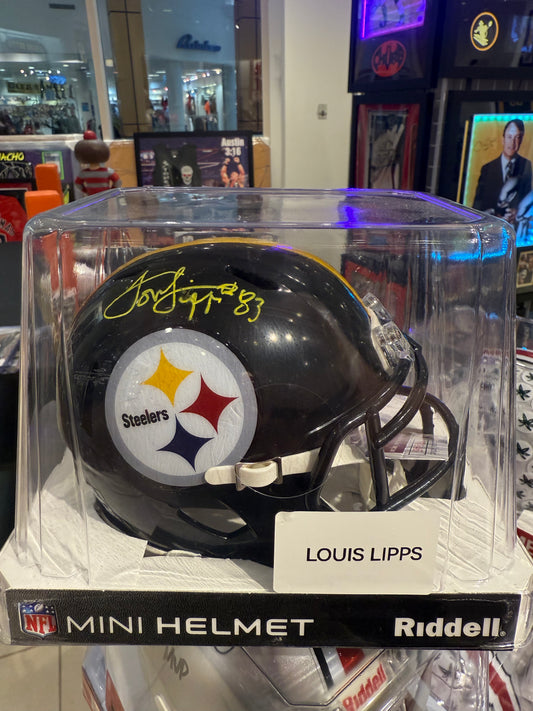 Pittsburgh Steelers Louis Lipps Hand Signed Autographed Mini Helmet JSA COA