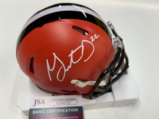 Cleveland Browns Grant Delpit Hand Signed Autographed Orange Mini Helmet JSA COA