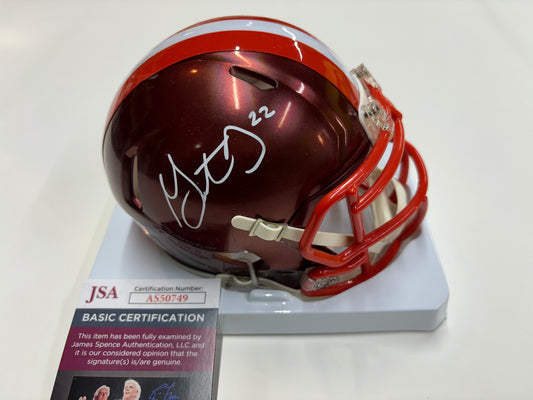 Cleveland Browns Grant Delpit Hand Signed Autographed Flash Mini Helmet with JSA COA