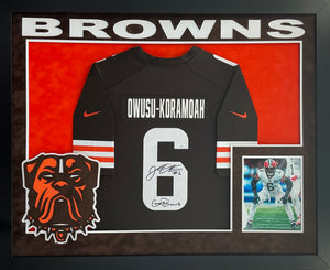 Jeremiah Owusu-Koramoah Signed Autographed Cleveland Browns Authentic Nike Jersey Custom Framed JSA COA