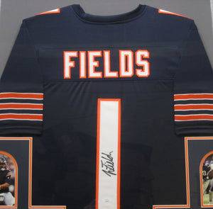 Chicago Bears Justin Fields Signed Jersey Framed & Matted with JSA COA