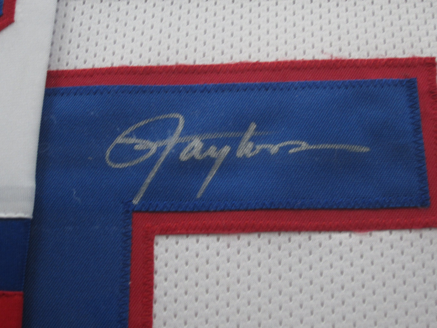 New York Giants Lawrence Taylor Hand Signed Autographed Career Achievements Custom White Stat Jersey Framed & Matted with JSA COA