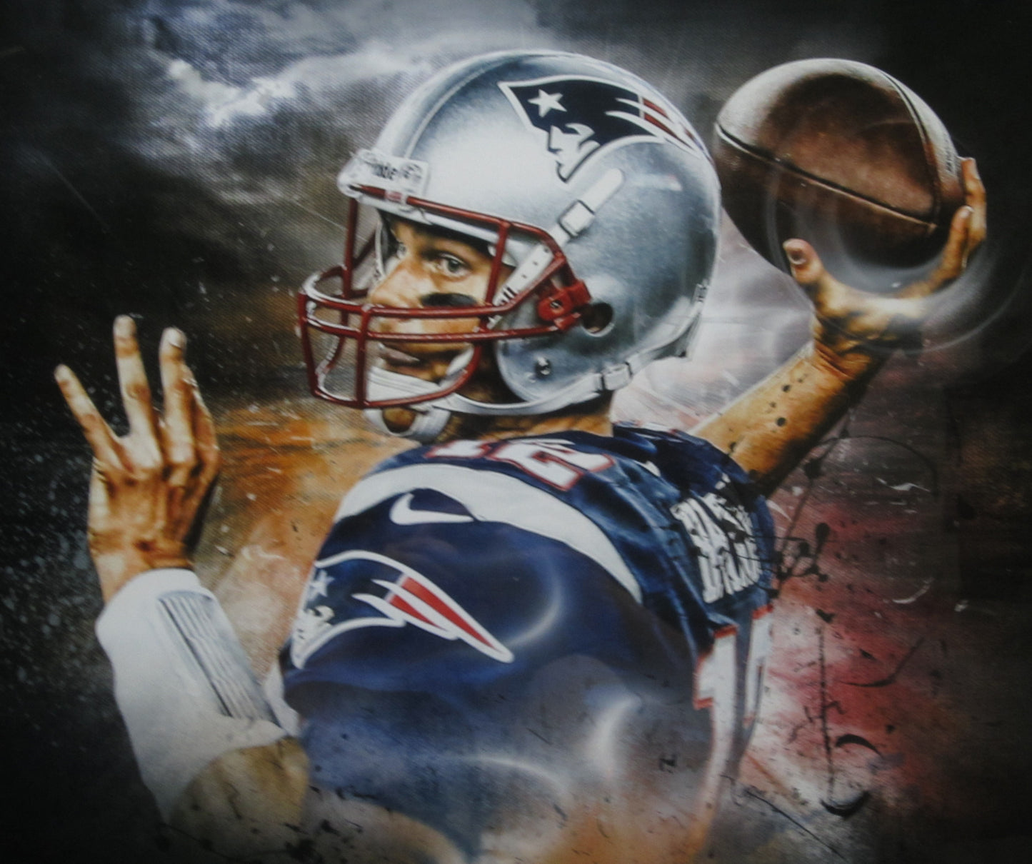 New England Patriots Tom Brady Hand Signed Autographed 11x14 Lithograph Framed & Matted with FANATICS Authentic COA