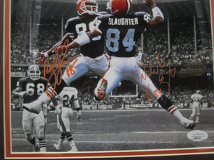 Cleveland Browns Reggie Langhorne & Webster Slaughter Dual Signed 8x10 Photo Framed & Matted with JSA COA