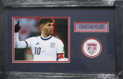 USMNT Christian Pulisic Hand Signed Autographed 8x10 Photo Framed & Matted with JSA COA